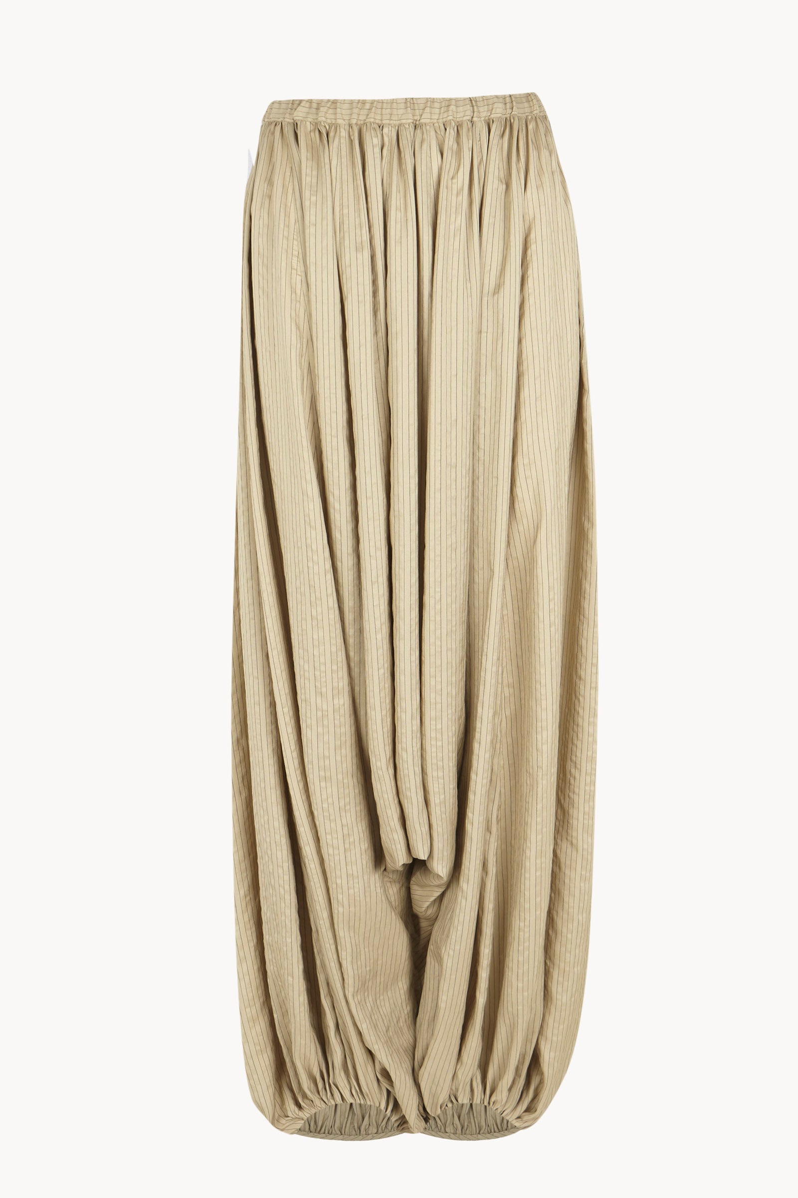 Sentido, pantalon bombacho de seda a rayas