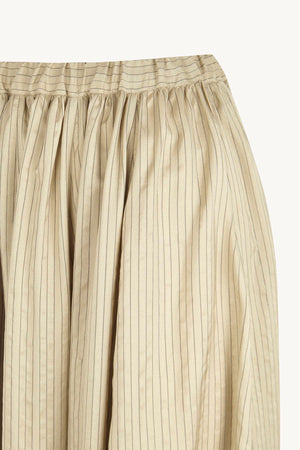 Sentido, pantalon bombacho de seda a rayas