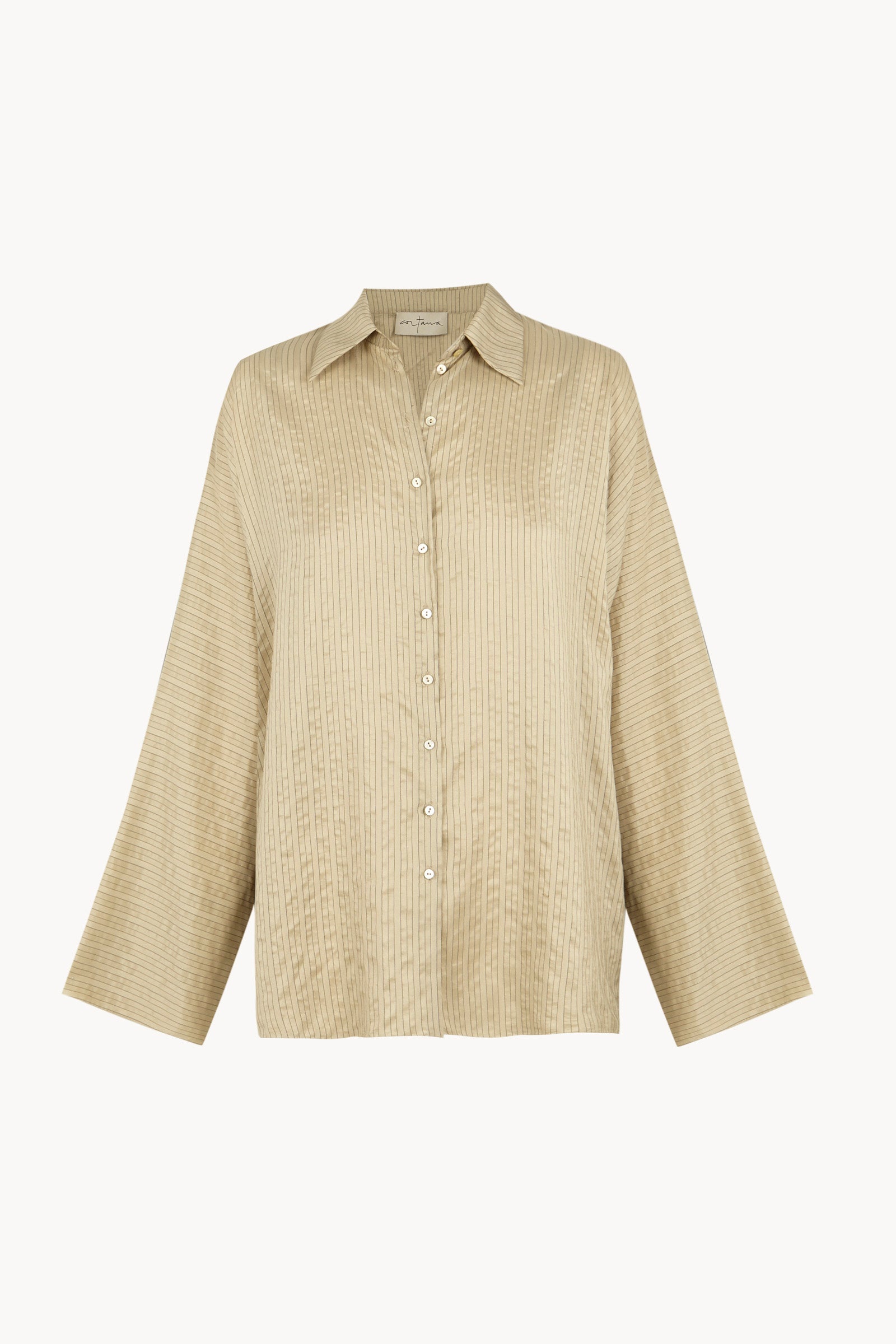 Sentido, camisa oversize de seda a rayas