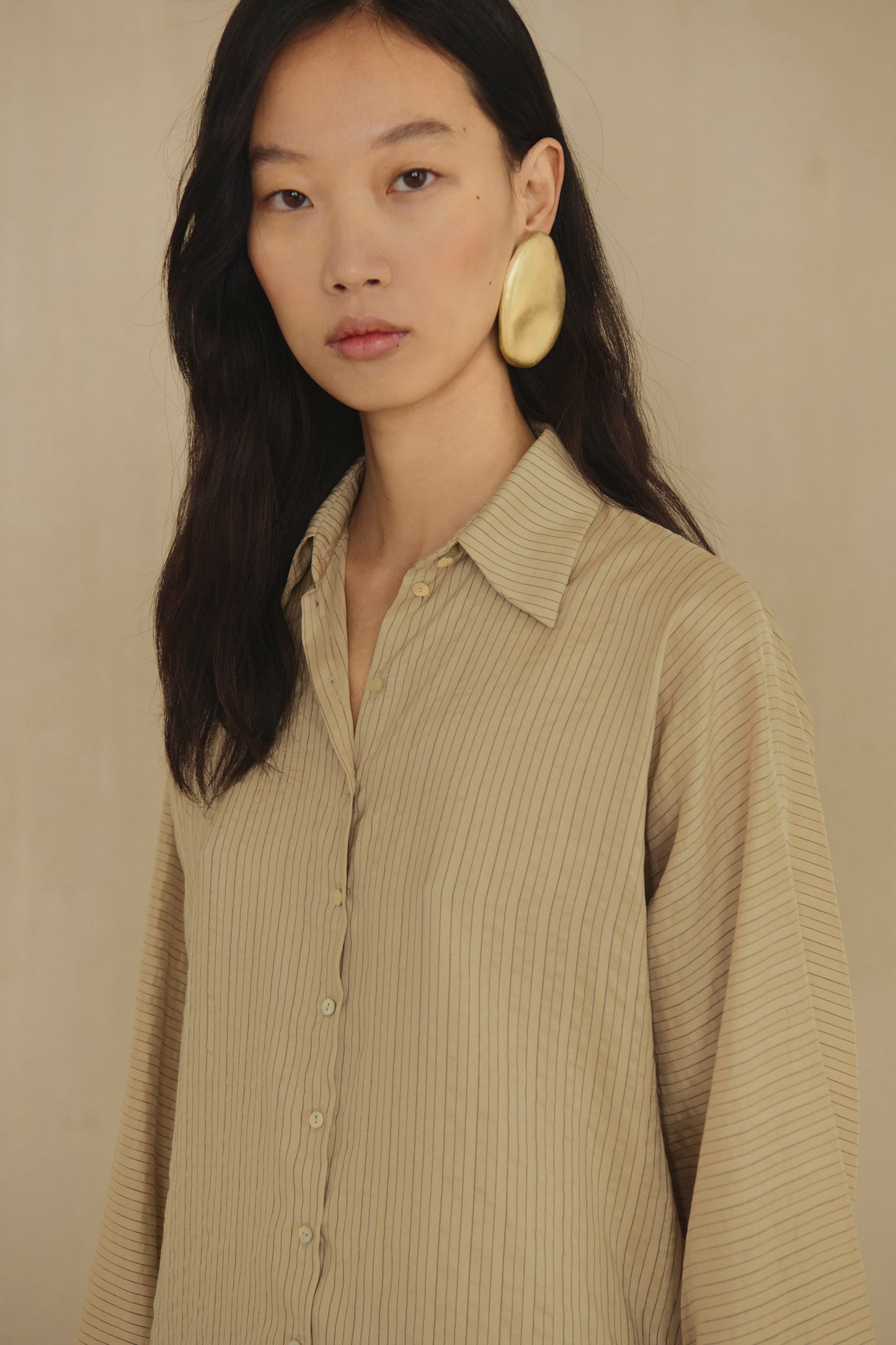 Sentido, camisa oversize de seda a rayas