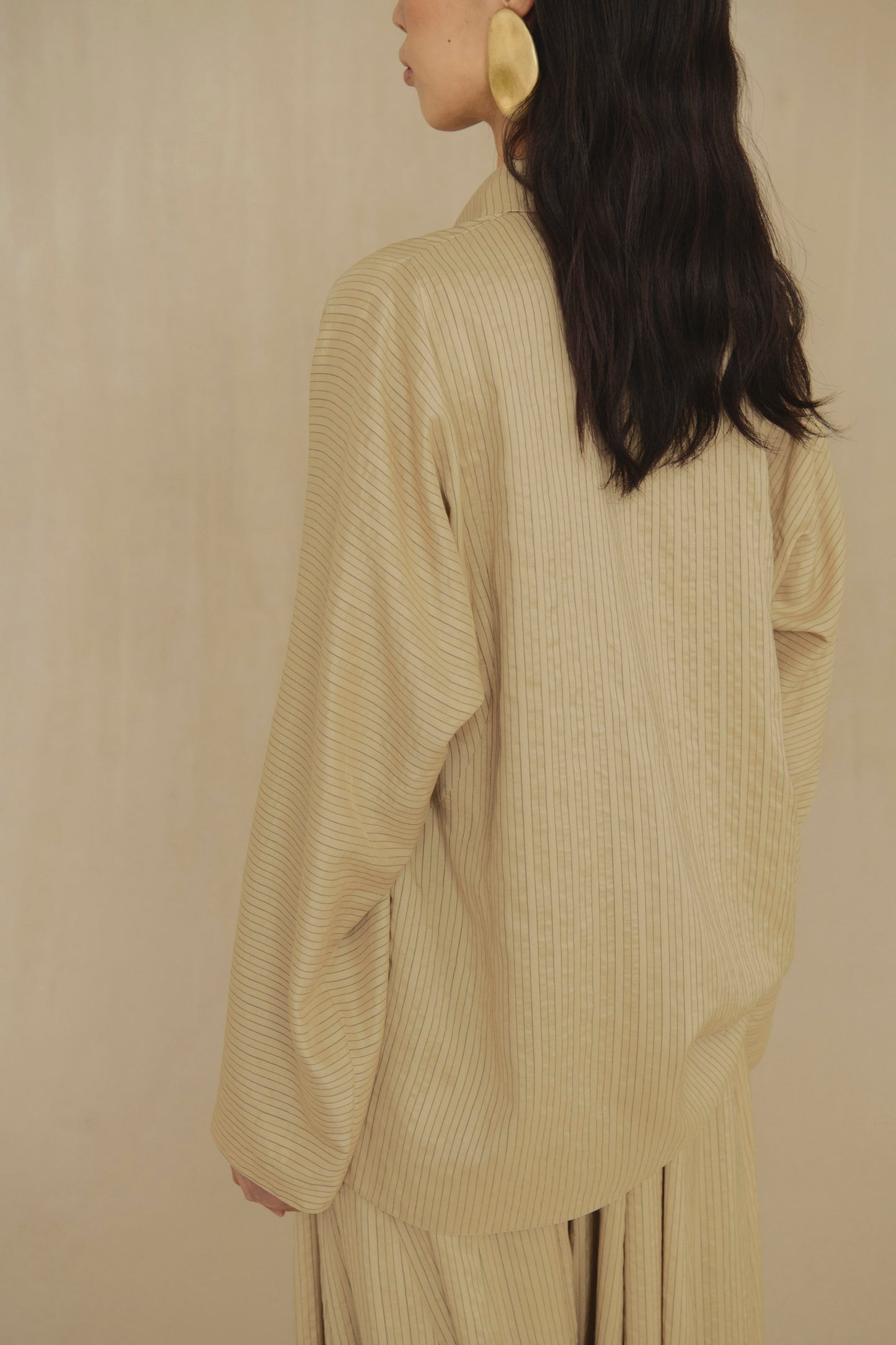 Sentido, camisa oversize de seda a rayas