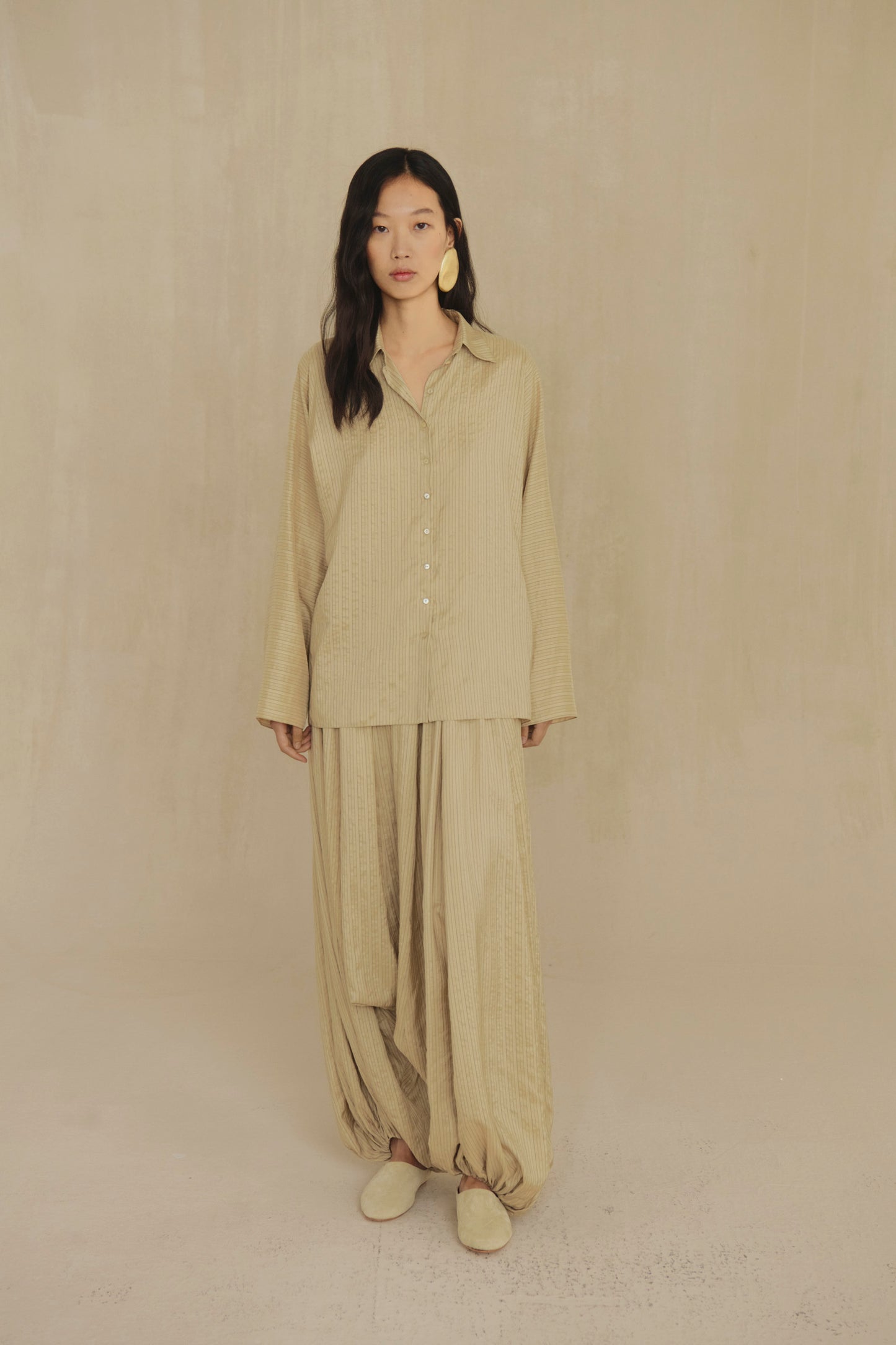 Sentido, camisa oversize de seda a rayas