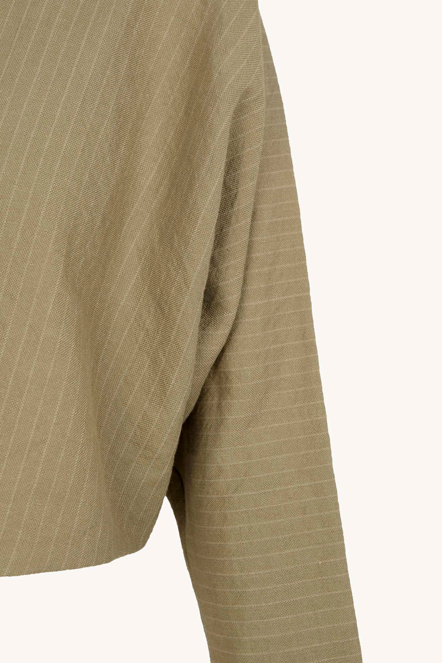Ser, dark beige striped wool and linen short jacket