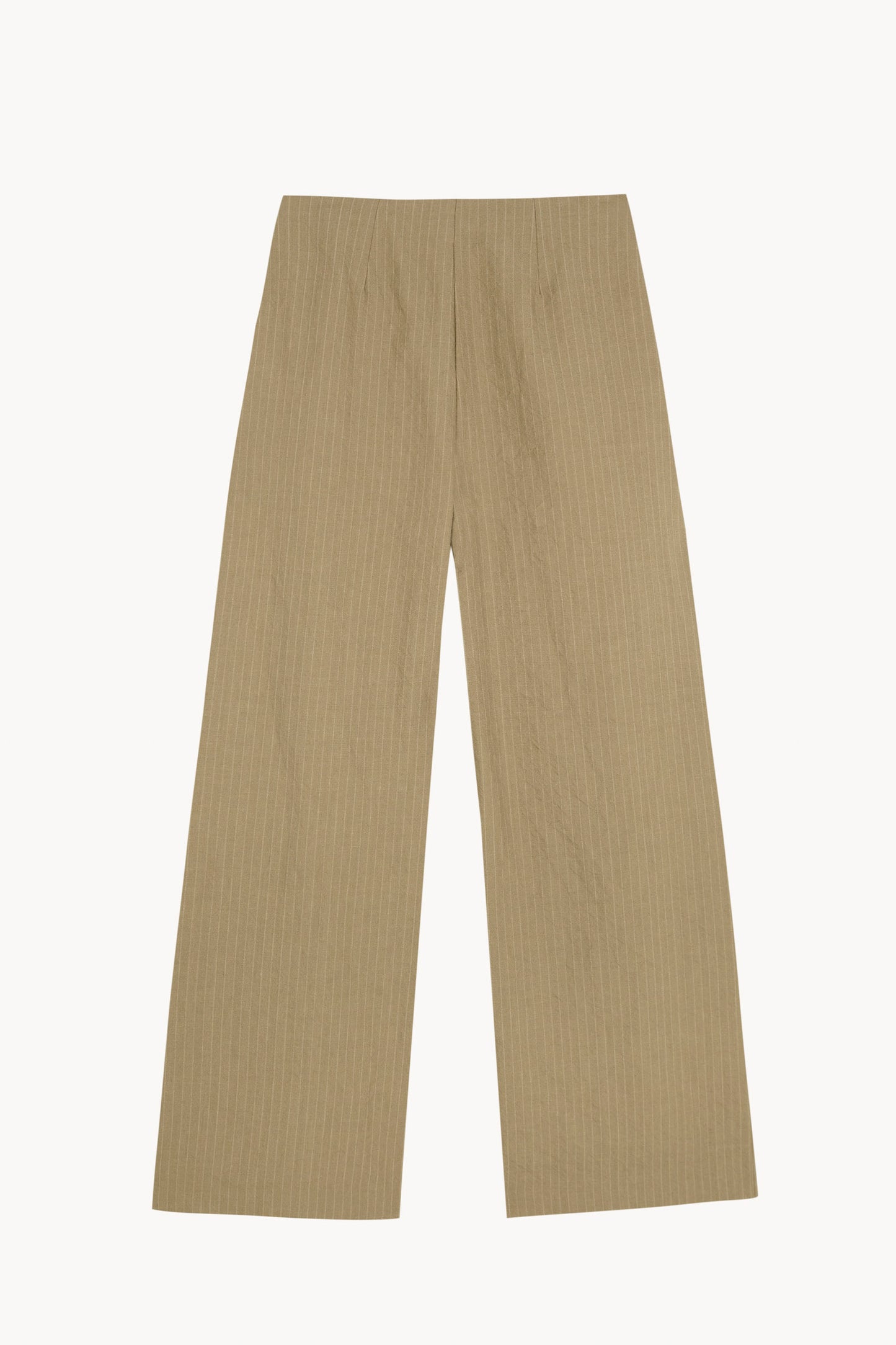 Ser, dark beige striped wool and linen trousers