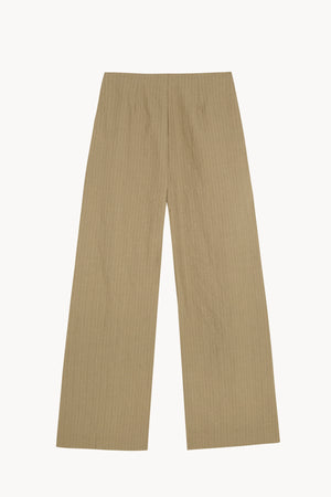 Ser, dark beige striped wool and linen trousers