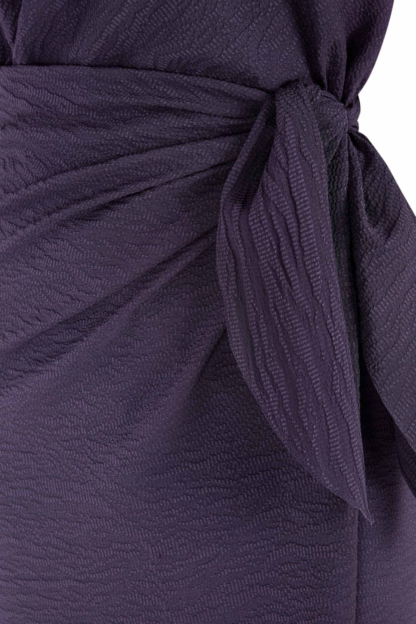 Serena, lavender silk wrap dress