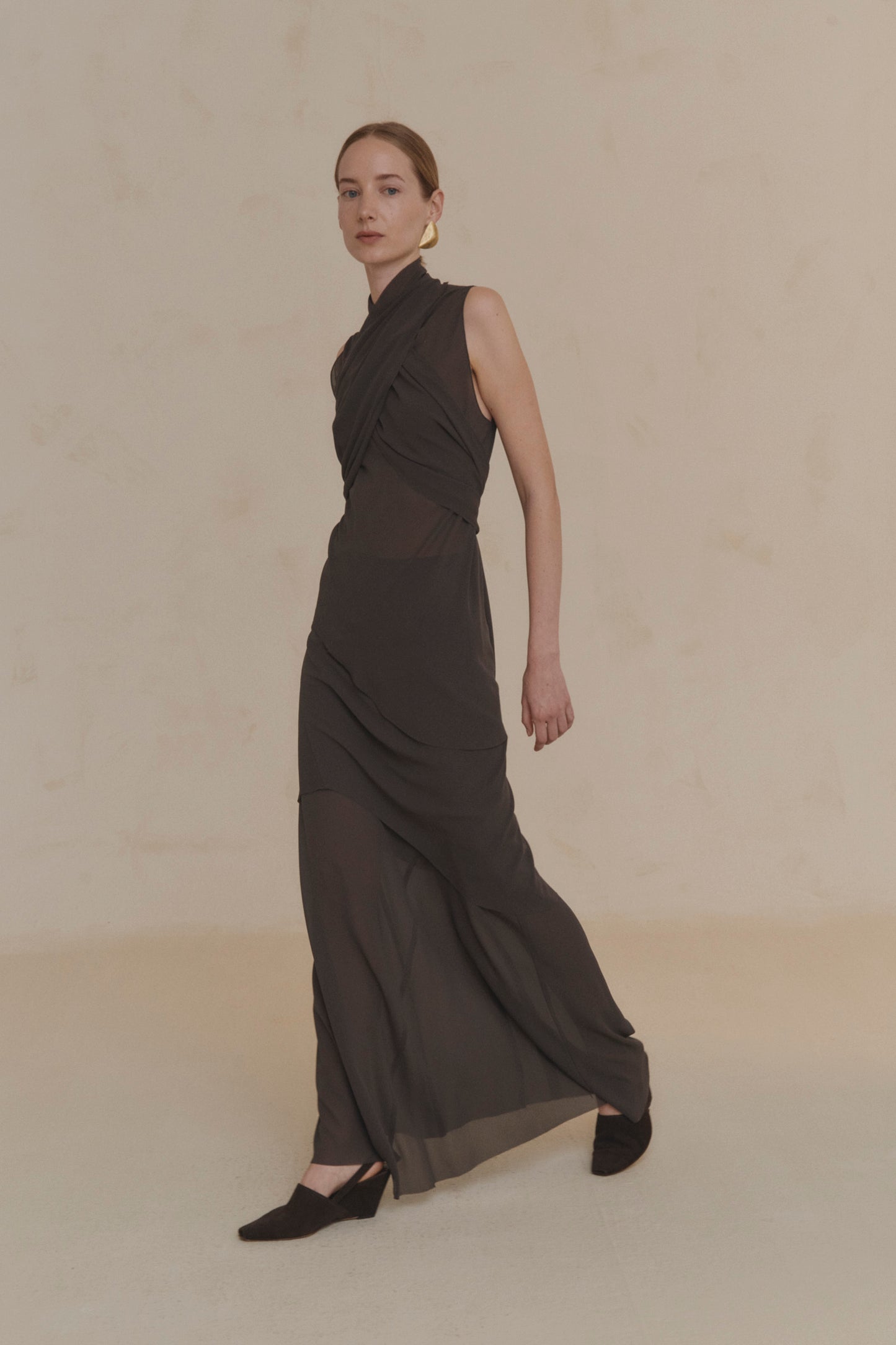 Umbra, dark brown wedge sandal