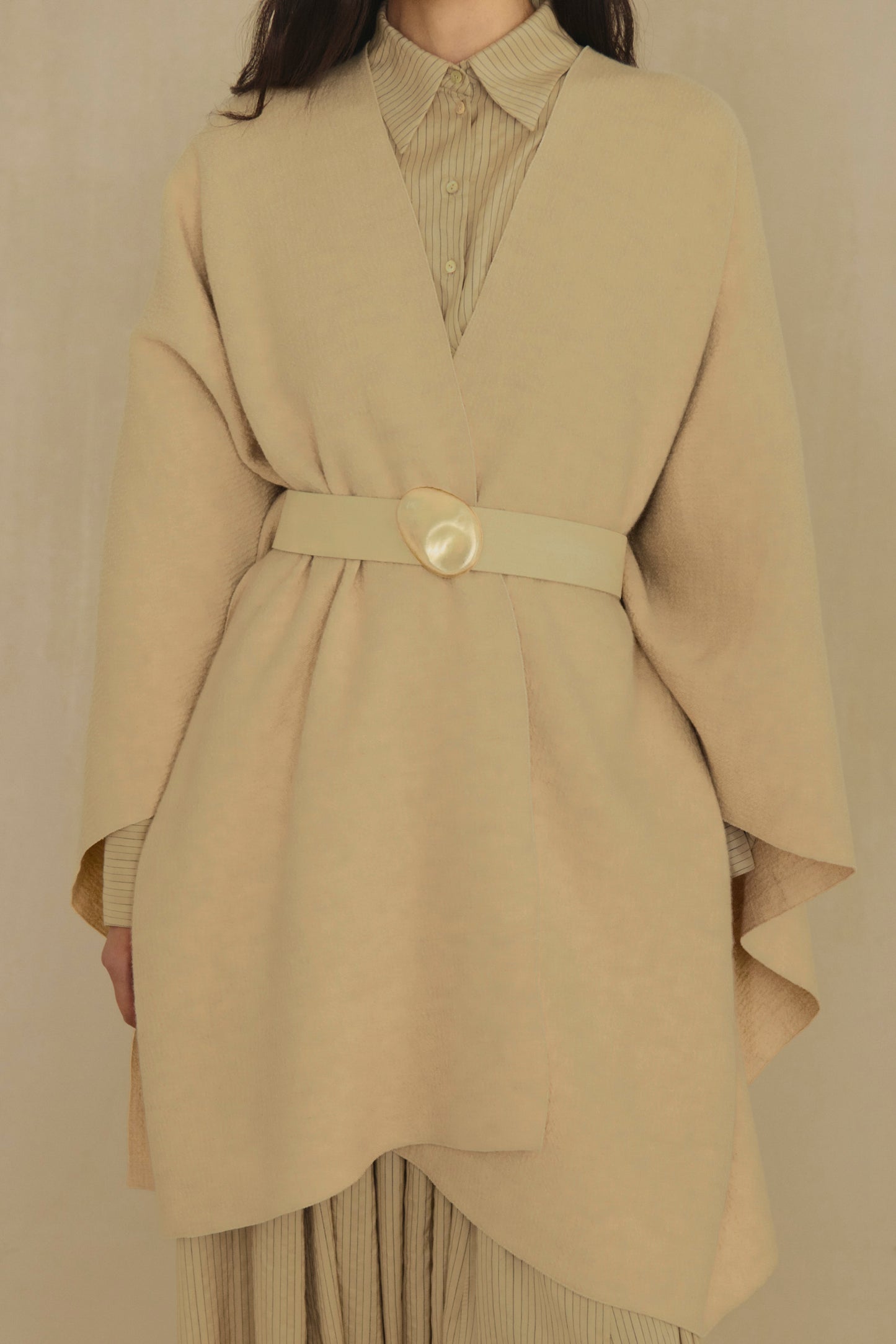 Lucia L, vanilla suede jewel belt