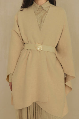 Lucia L, vanilla suede jewel belt