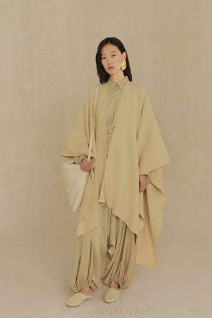 Kibal, dark beige suede women’s babouche
