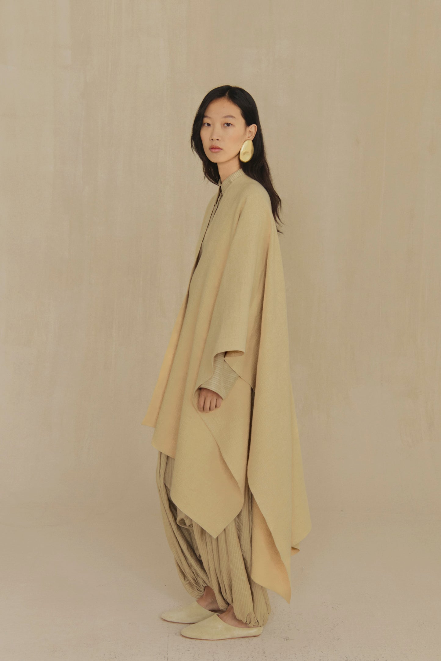 Kibal, dark beige suede women’s babouche