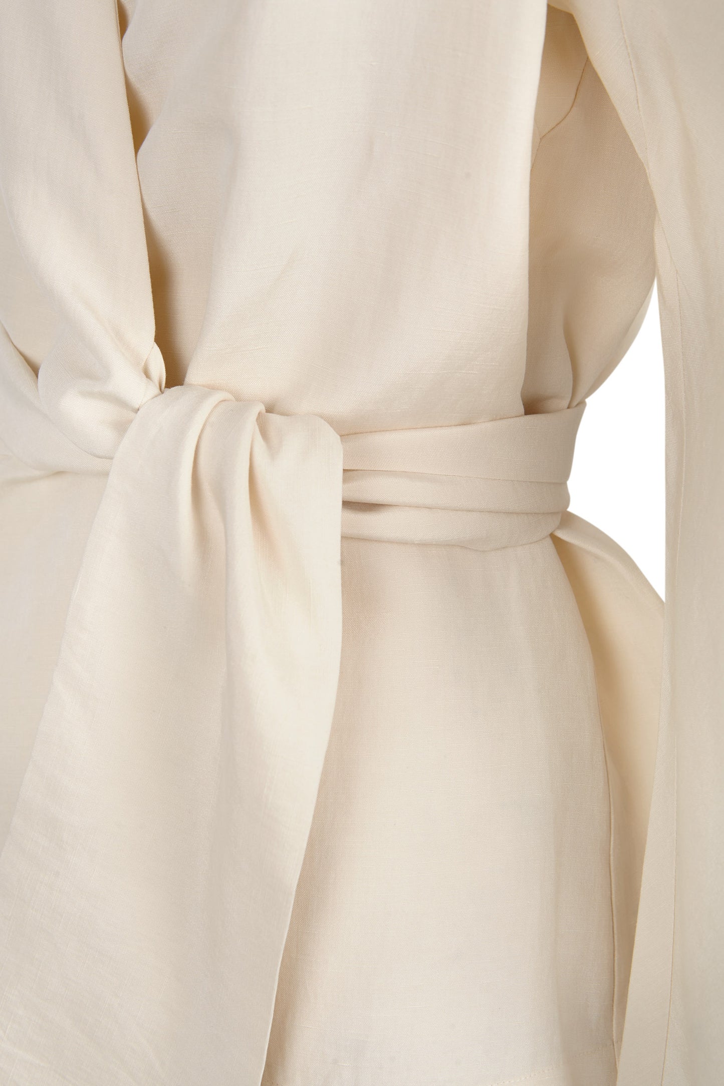Simona, ivory linen and silk wrap jacket