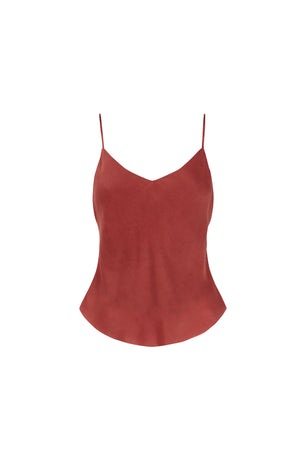 Sira, red cupro top