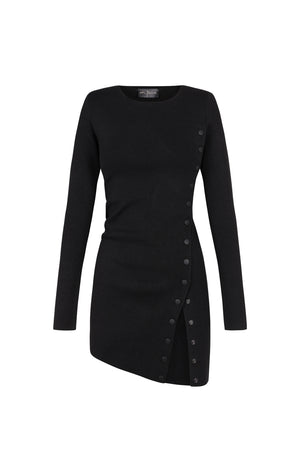 Siro, black knitted mini dress