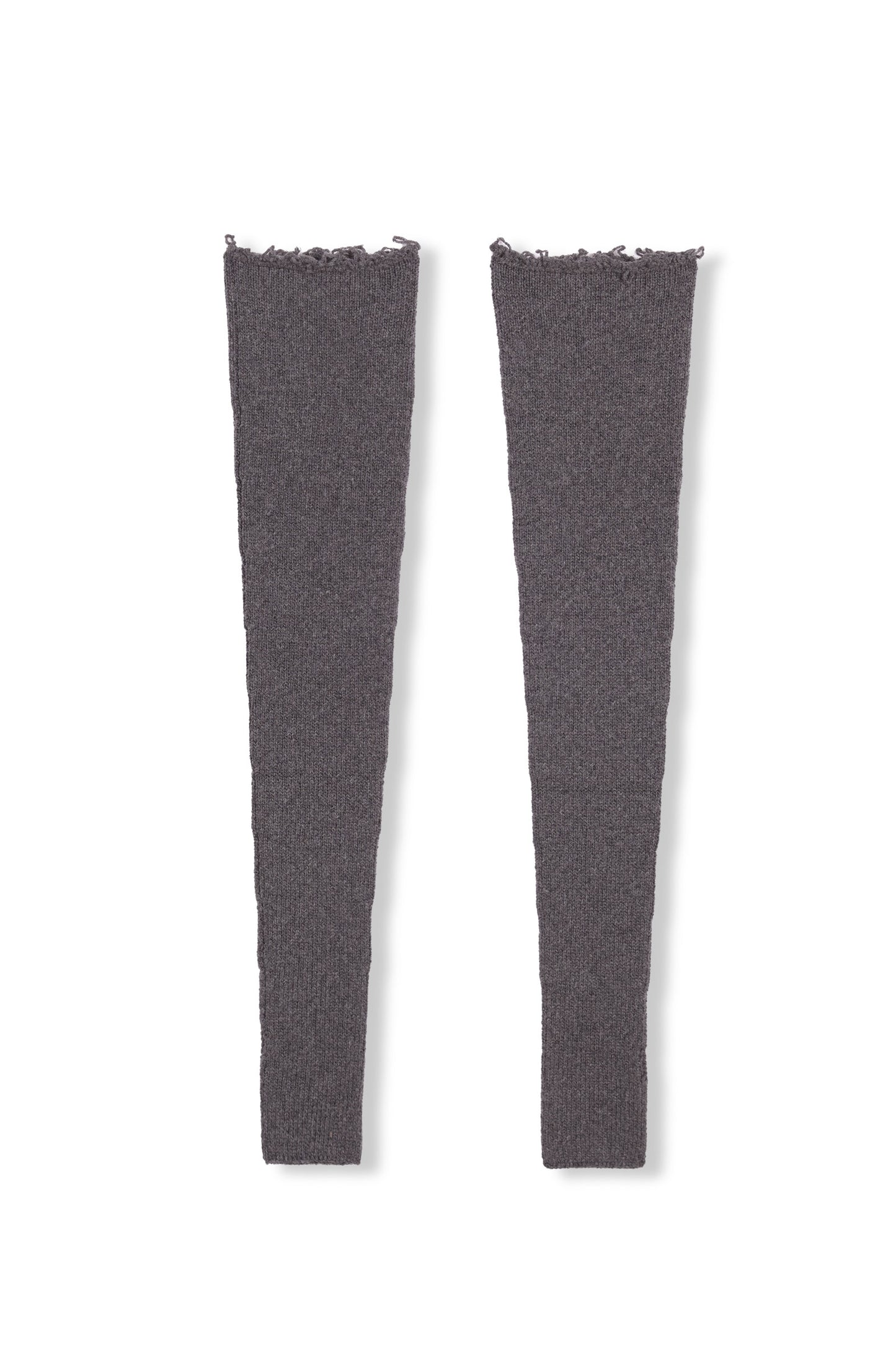 Snow, gray melange wool and cashmere arm warmers