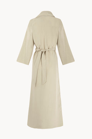 Sofia, stone linen and silk dress
