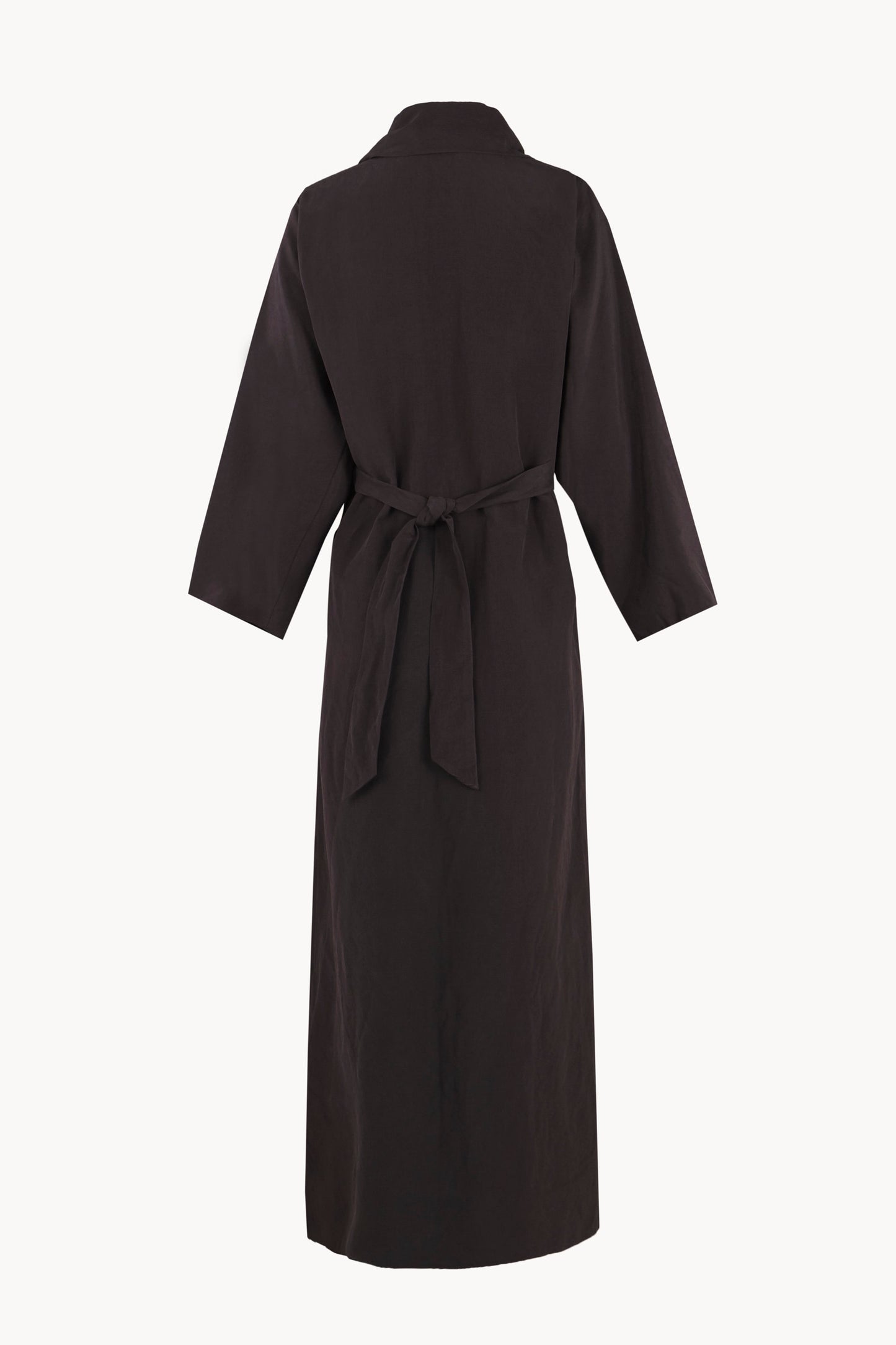Sofia, mocha linen and silk dress