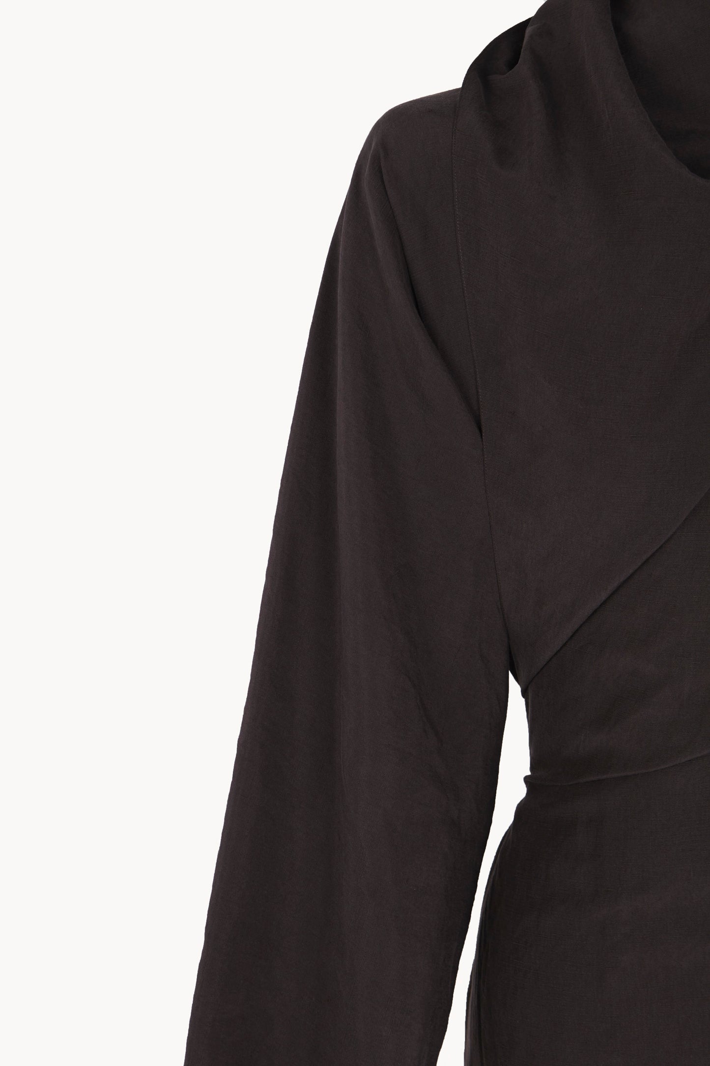 Sofia, mocha linen and silk dress