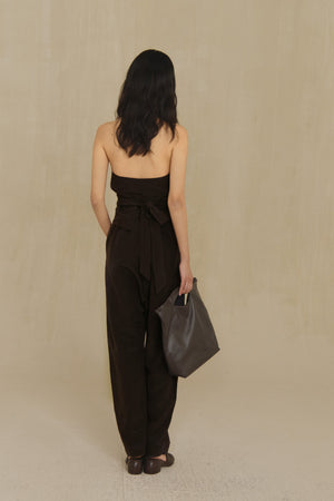 Amar, pantalon moka de lino y seda