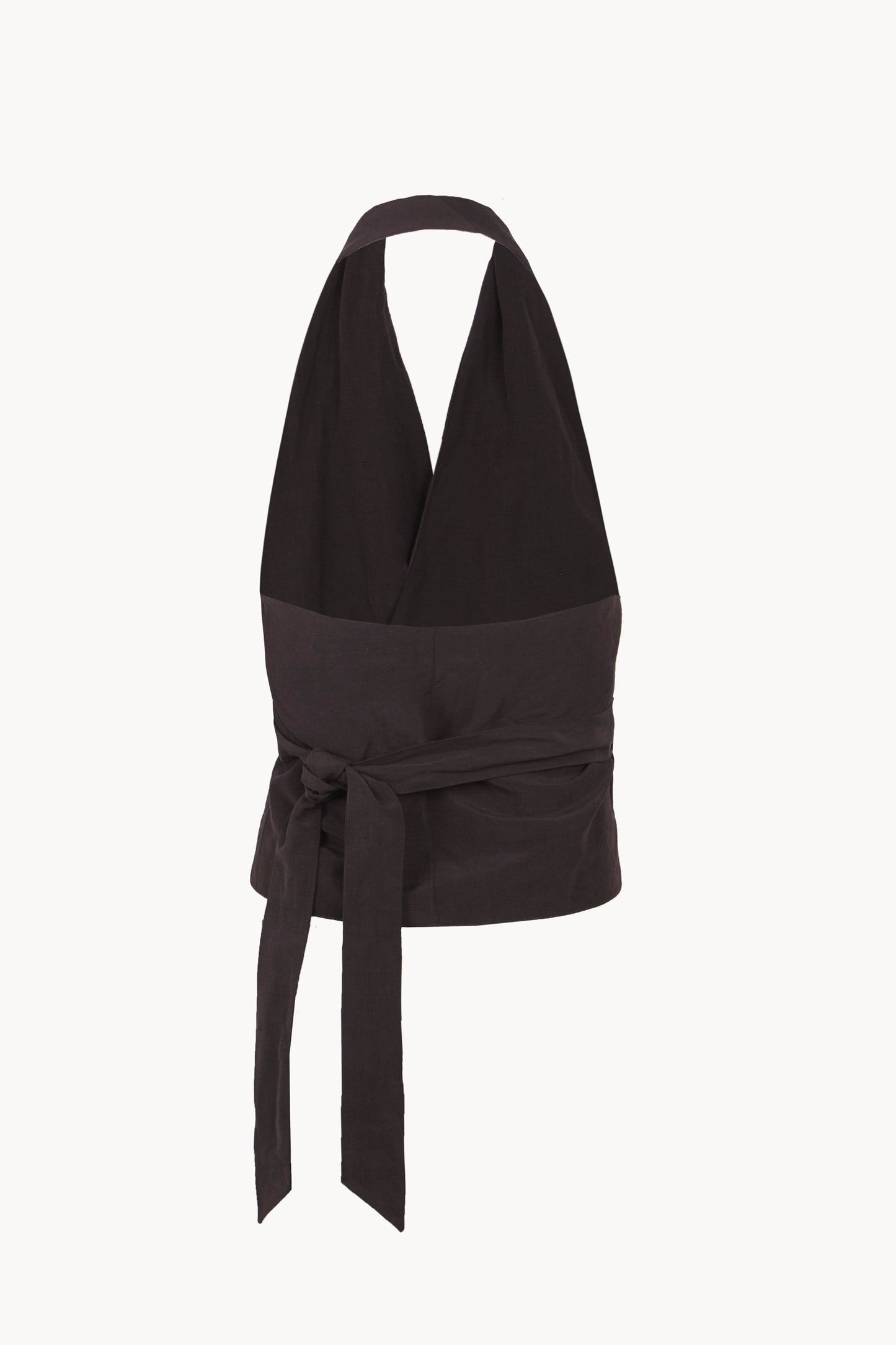 Sofia, mocha linen and silk halter top