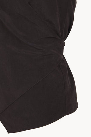 Sofia, mocha linen and silk halter top