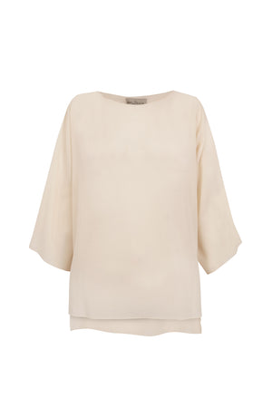 Sol, ivory cotton voile t-shirt