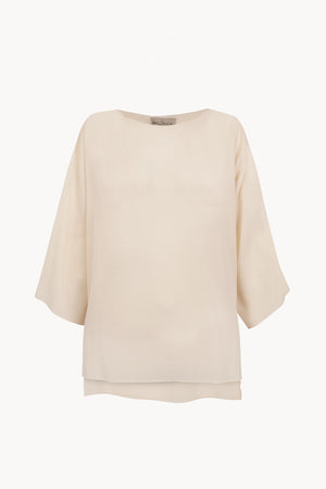 Sol, ivory cotton voile t-shirt