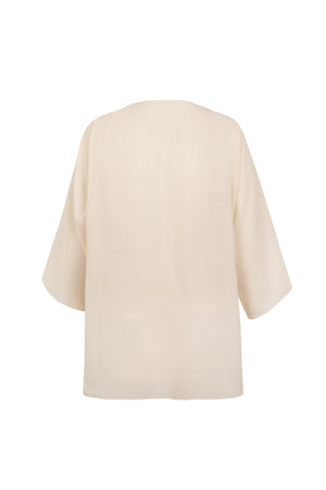 Sol, ivory cotton voile t-shirt