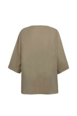 Sol, khaki green cotton voile t-shirt