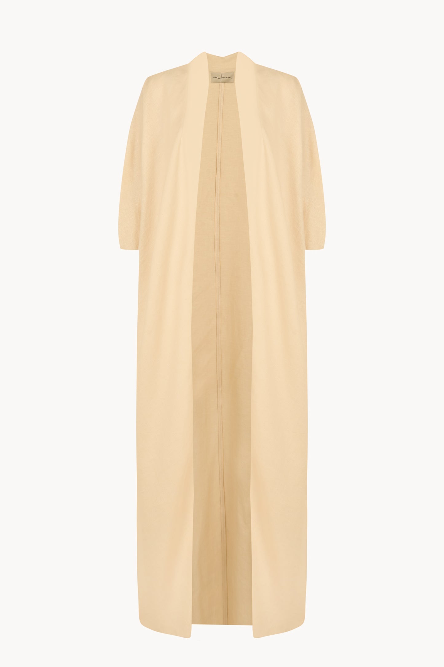 Solar, sand wool and linen long jacket