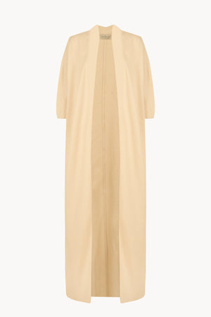 Solar, sand wool and linen long jacket