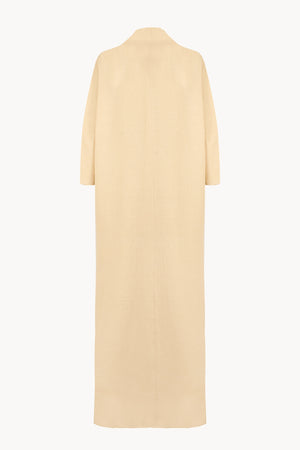 Solar, sand wool and linen long jacket