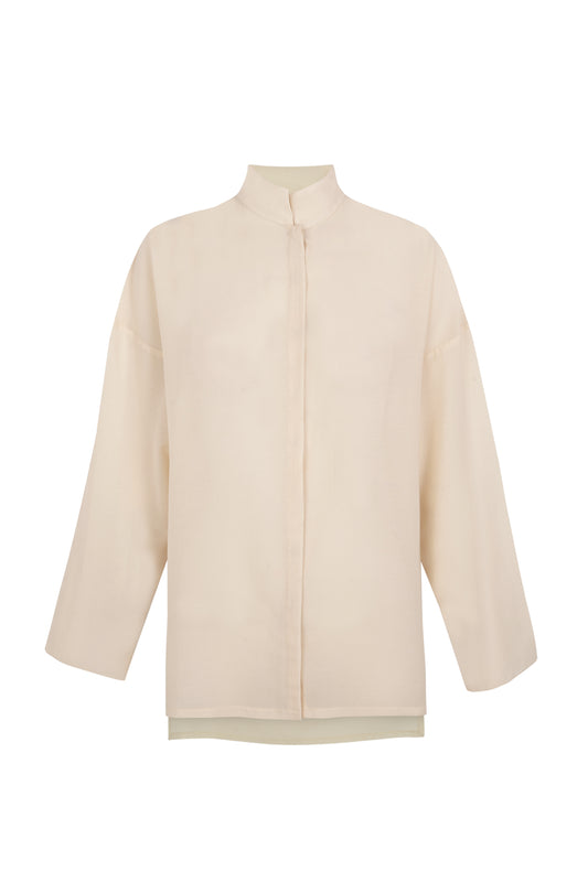 Soles, ivory cotton voile shirt