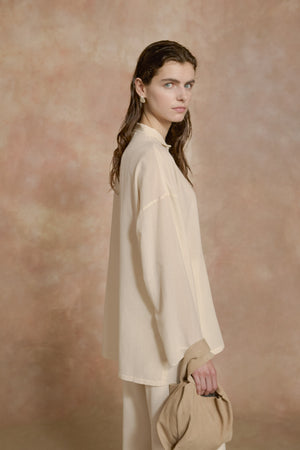 Soles, ivory cotton voile shirt