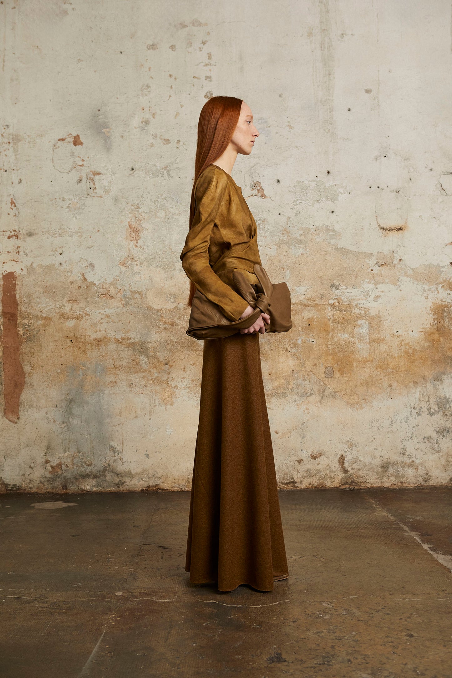 Single, long cashmere skirt