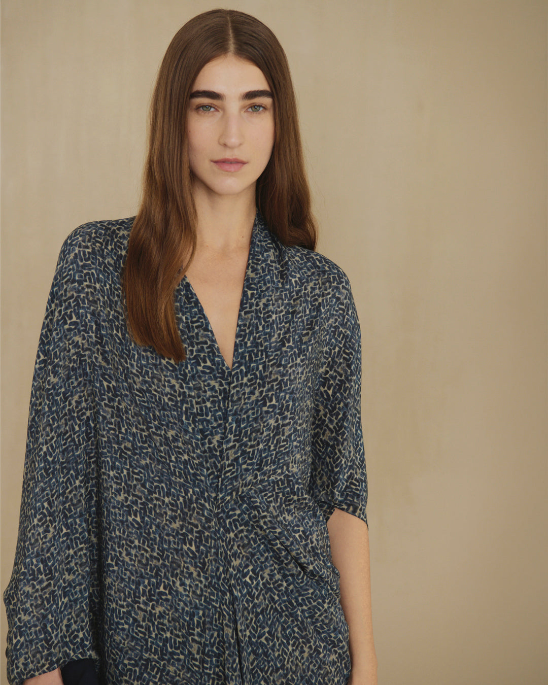 Mayu, vestido de seda astra print