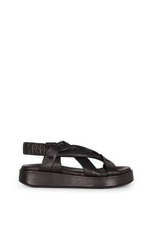 Suro, black leather sandals