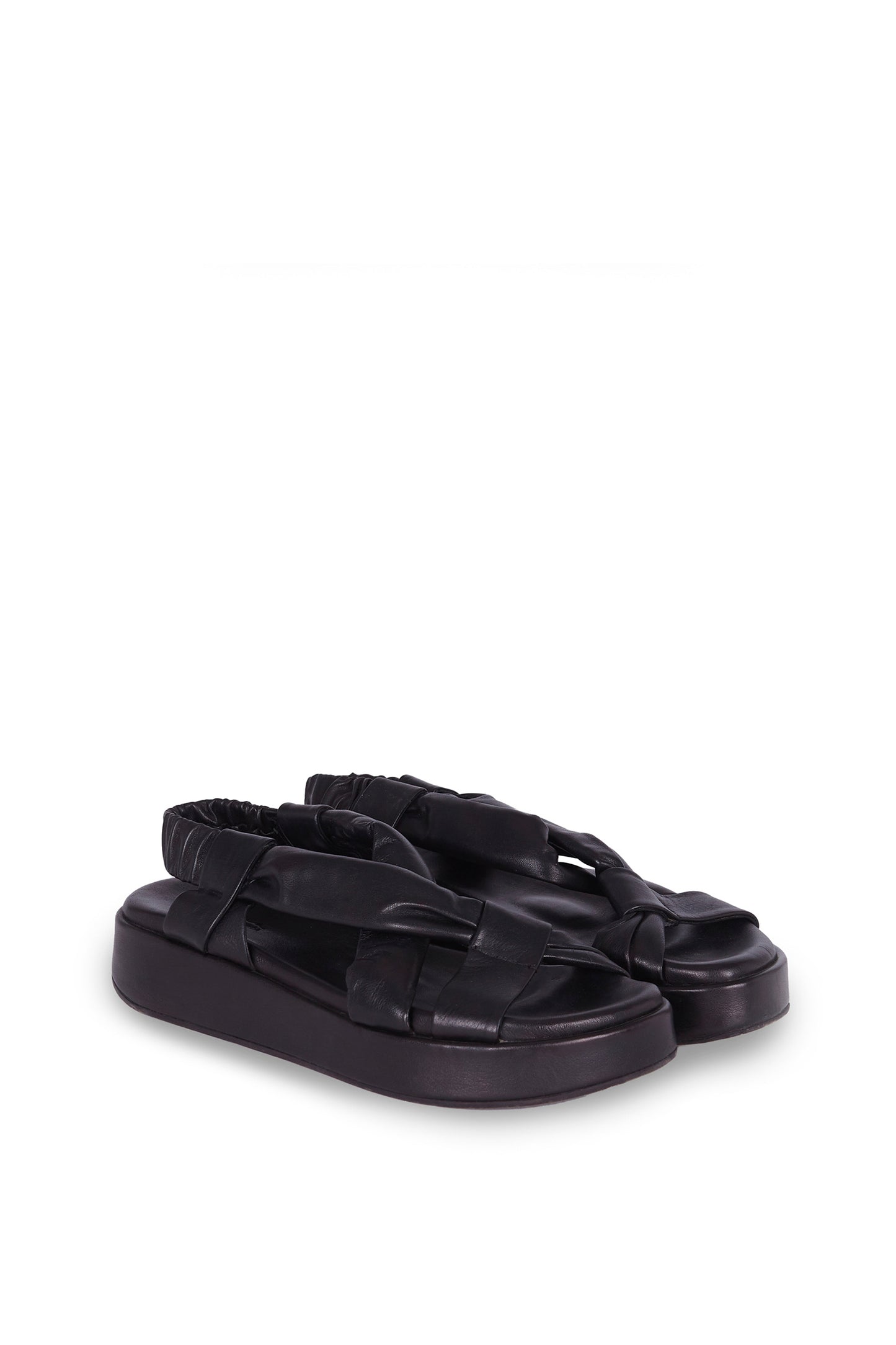 Suro, black leather sandals