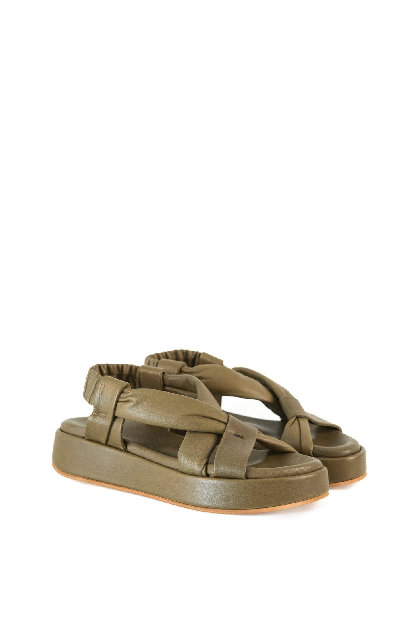 Suro, pistachio leather sandals