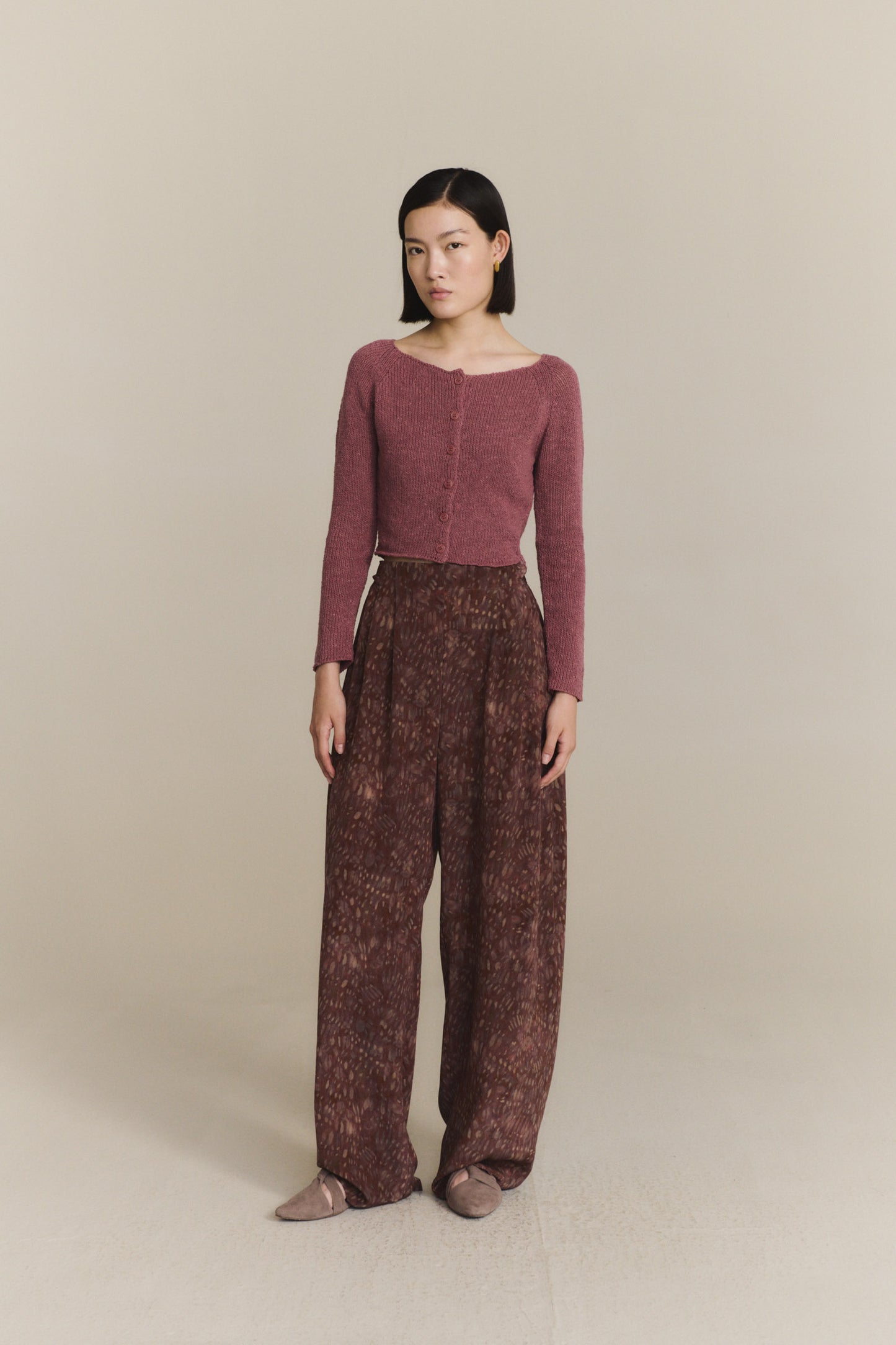 Sylva, rose dust knit cardigan