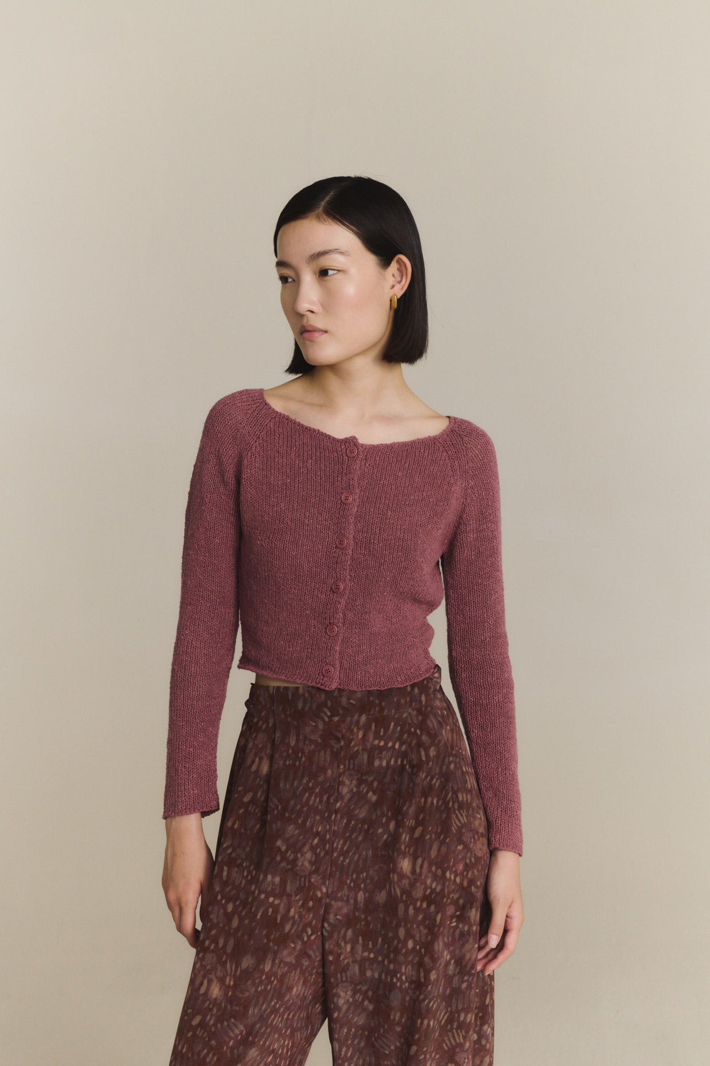 Sylva, rose dust knit cardigan
