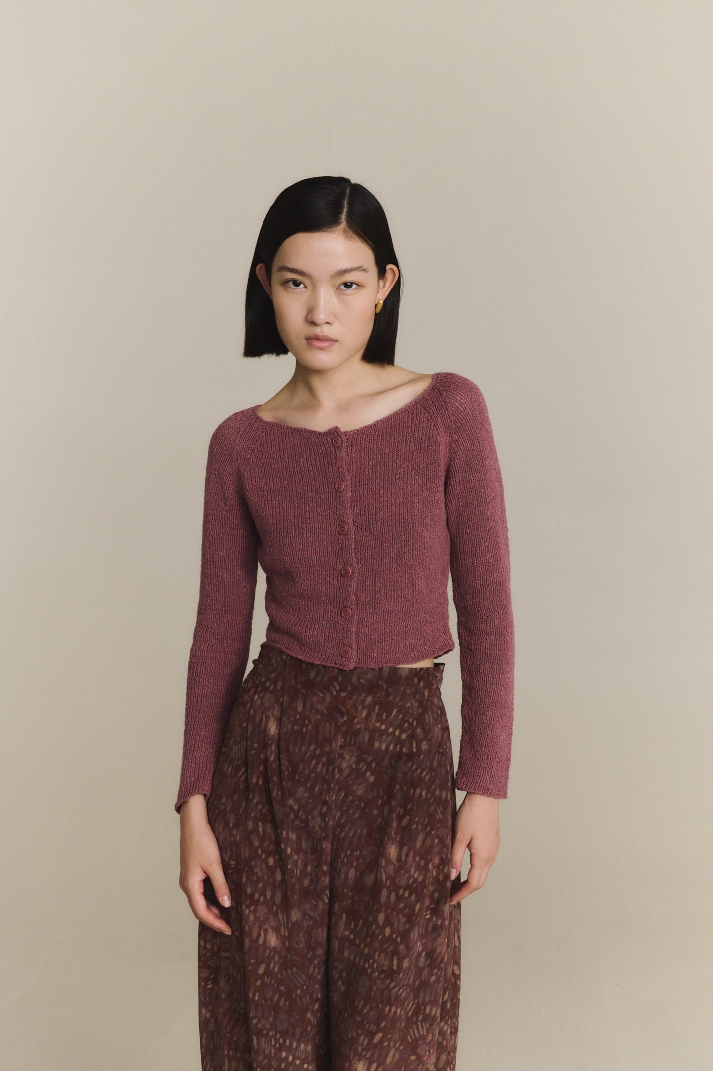 Sylva, rose dust knit cardigan