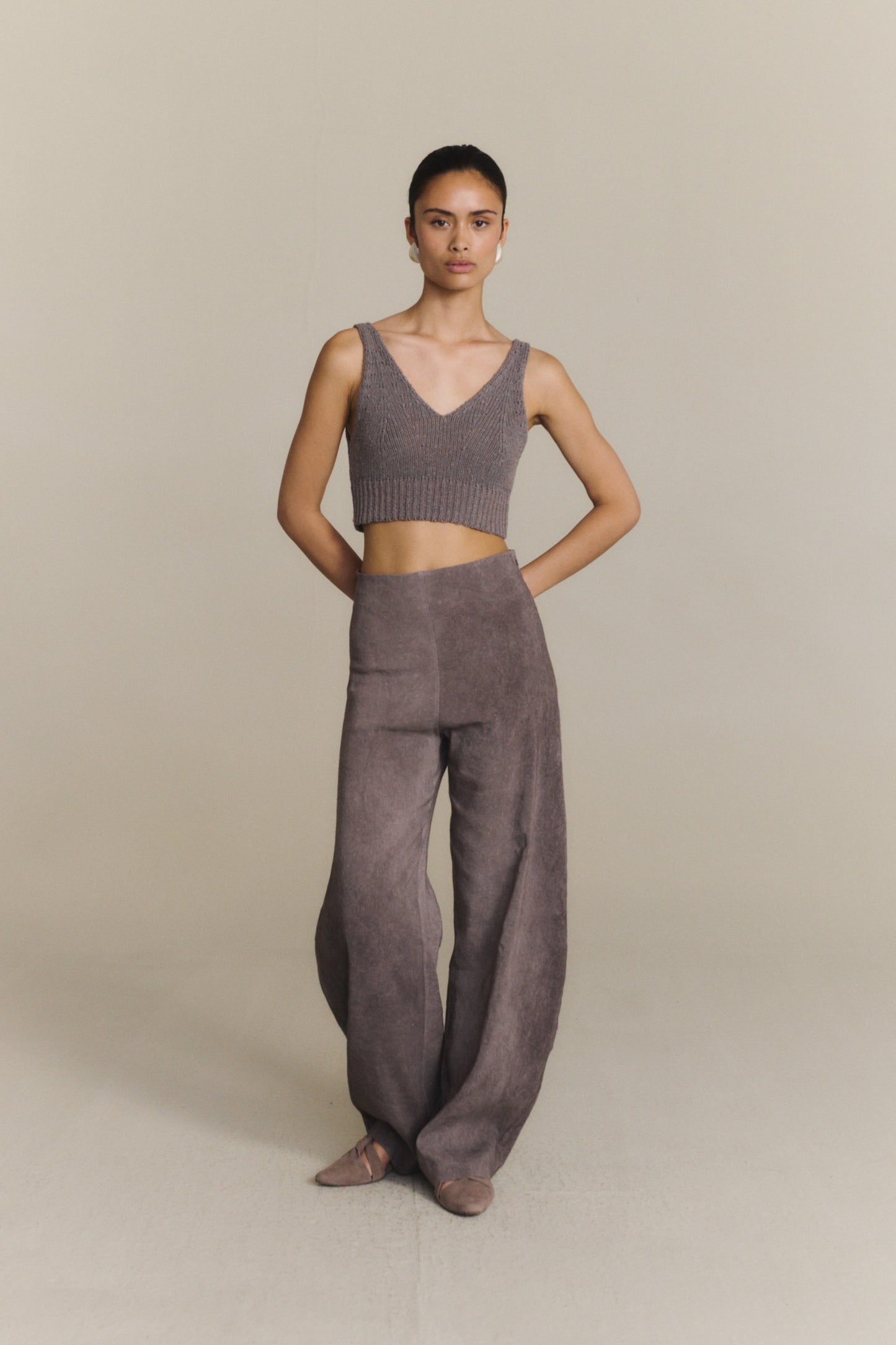 Sabina, fade mauve trousers