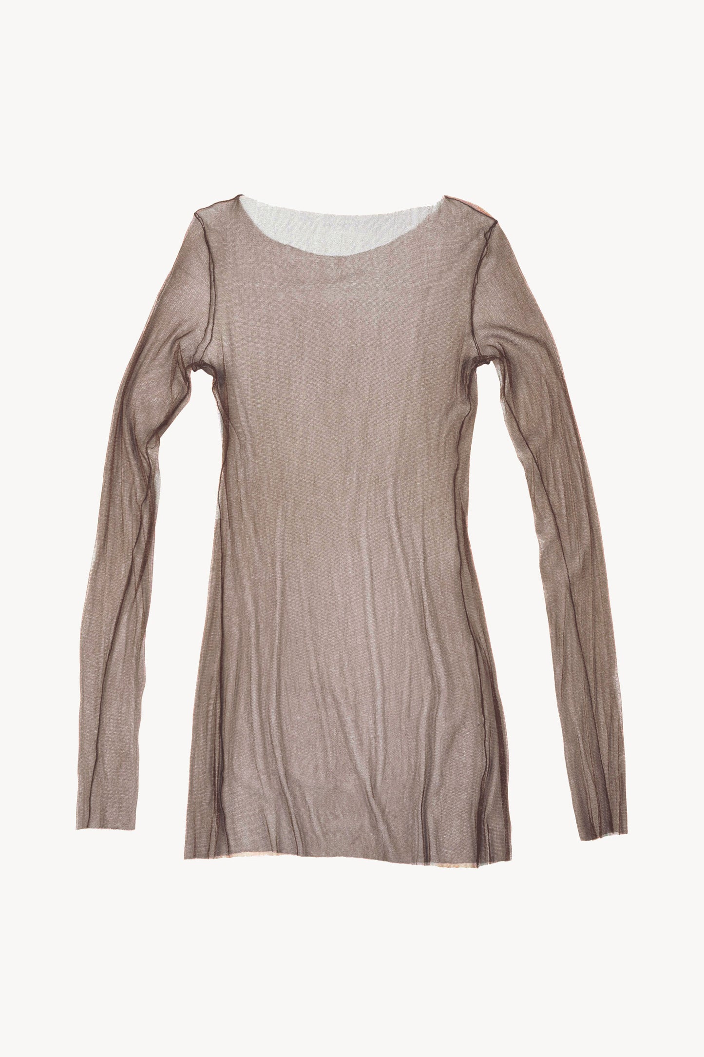 T de tul, top marron