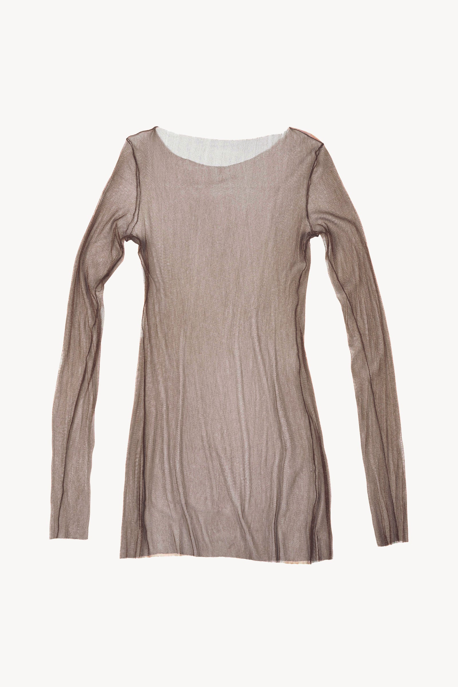 T de tul, top marron