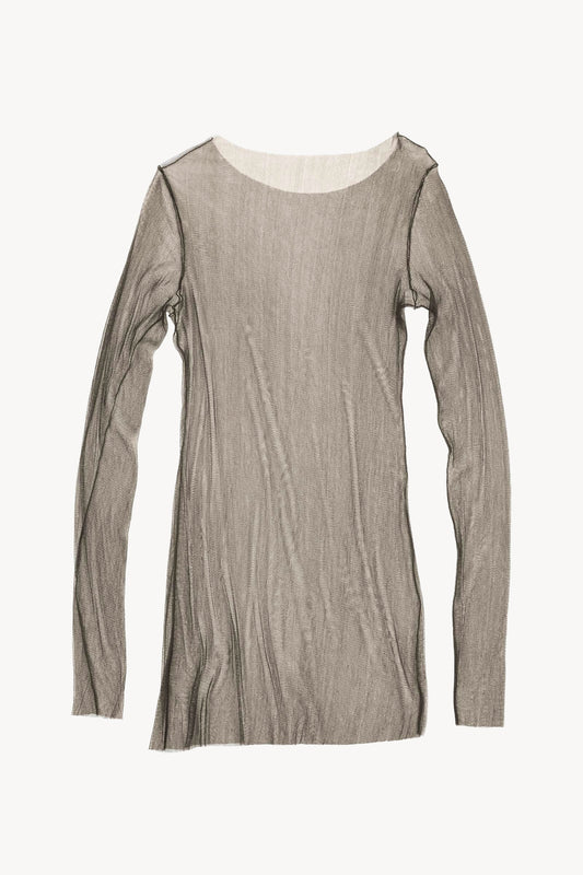 t de tul, silk tulle top marron c2
