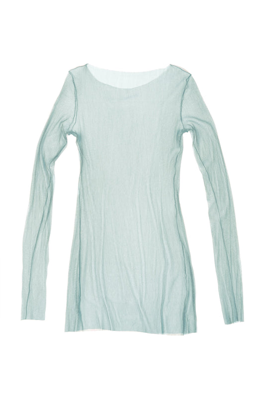 t de tul, tulle top aqua