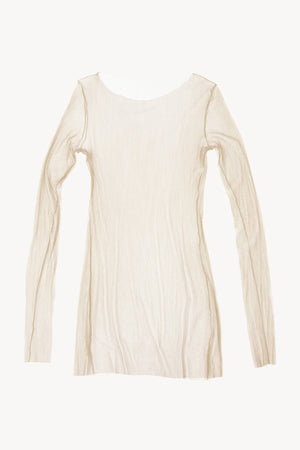 t de tul, silk tulle top beige 17