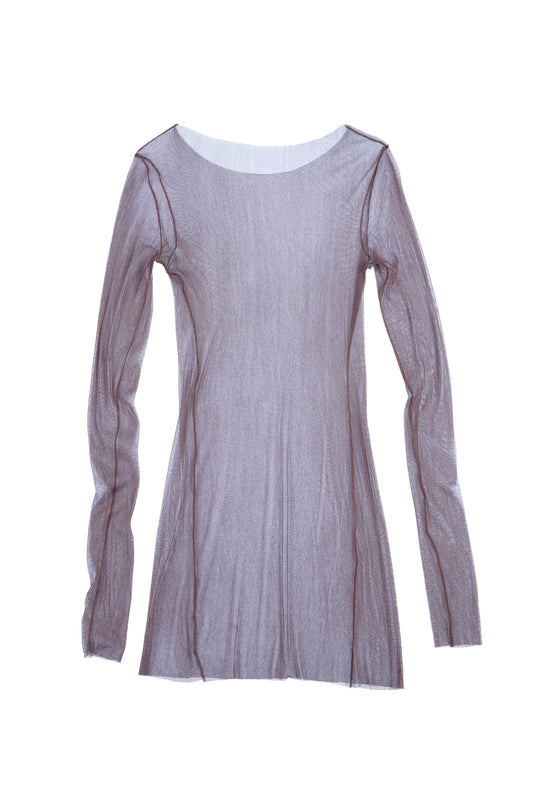 t de tul, tulle top aubergine