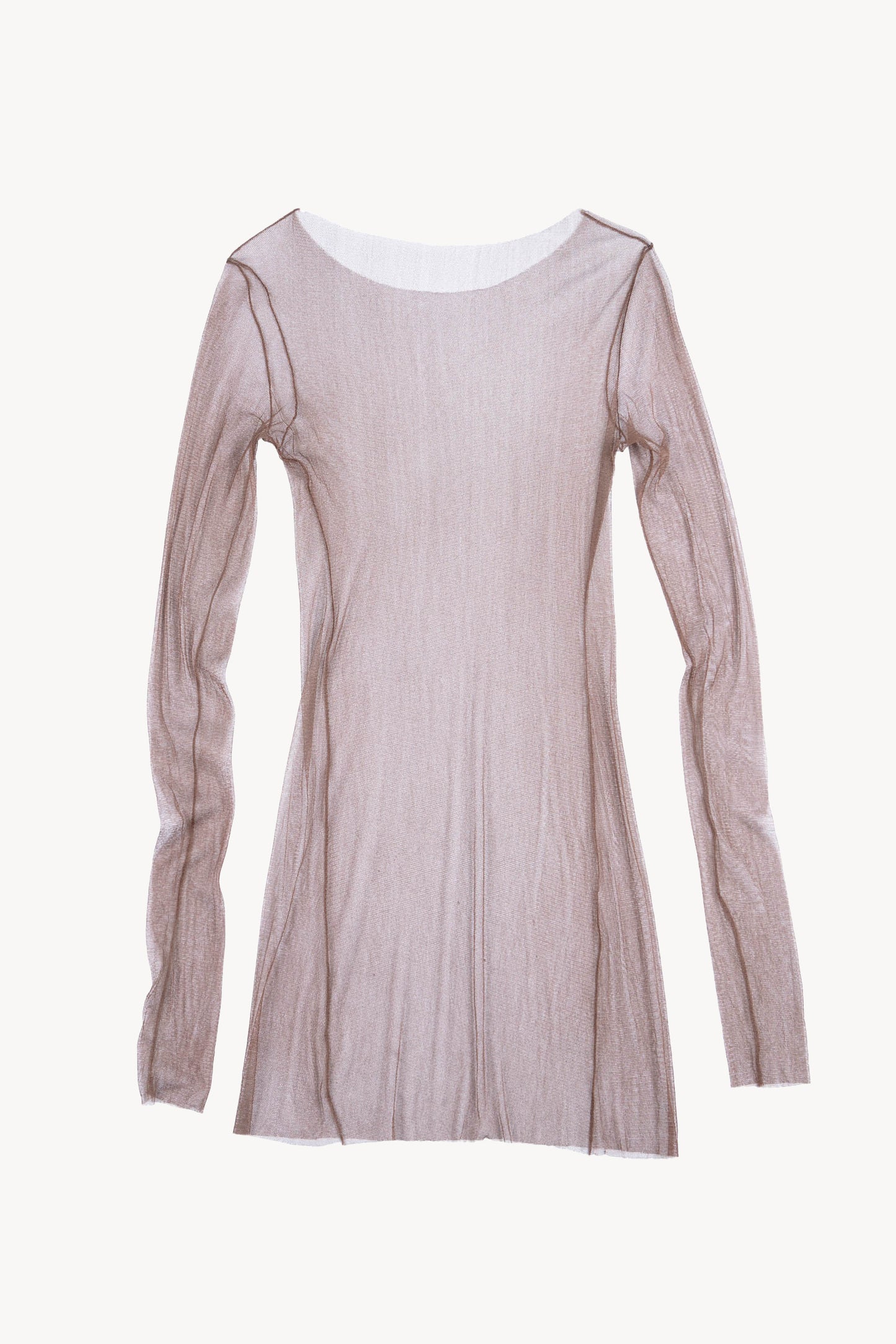 t de tul, silk tulle top chocolat